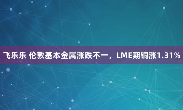 飞乐乐 伦敦基本金属涨跌不一，LME期铜涨1.31%